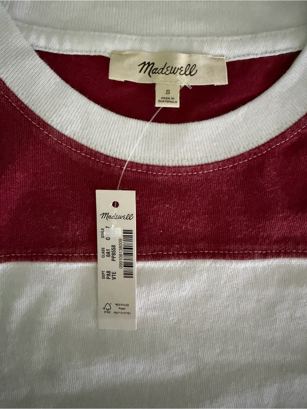 Madewell Relaxed Varsity Tee in Vintage Jersey Red Size Small NWT - Picture 5 of 6